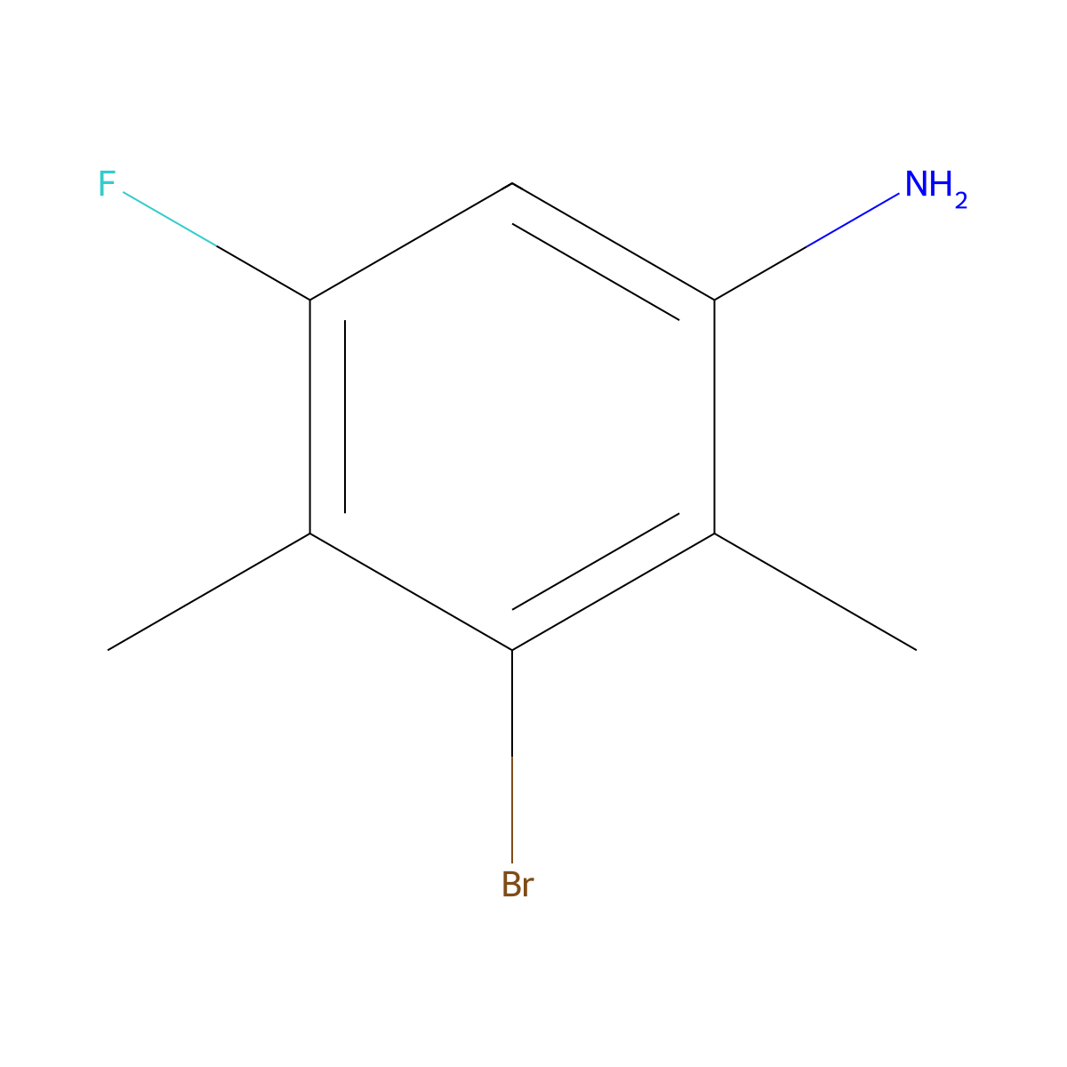 3-Bromo-5-fluoro-2,4-dimethylaniline molecular structure, CAS 1783727-80-9