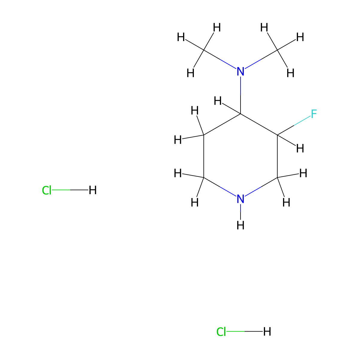 3-Fluoro-N,N-dimethylpiperidin-4-amine dihydrochloride molecular structure, CAS 1783728-55-1