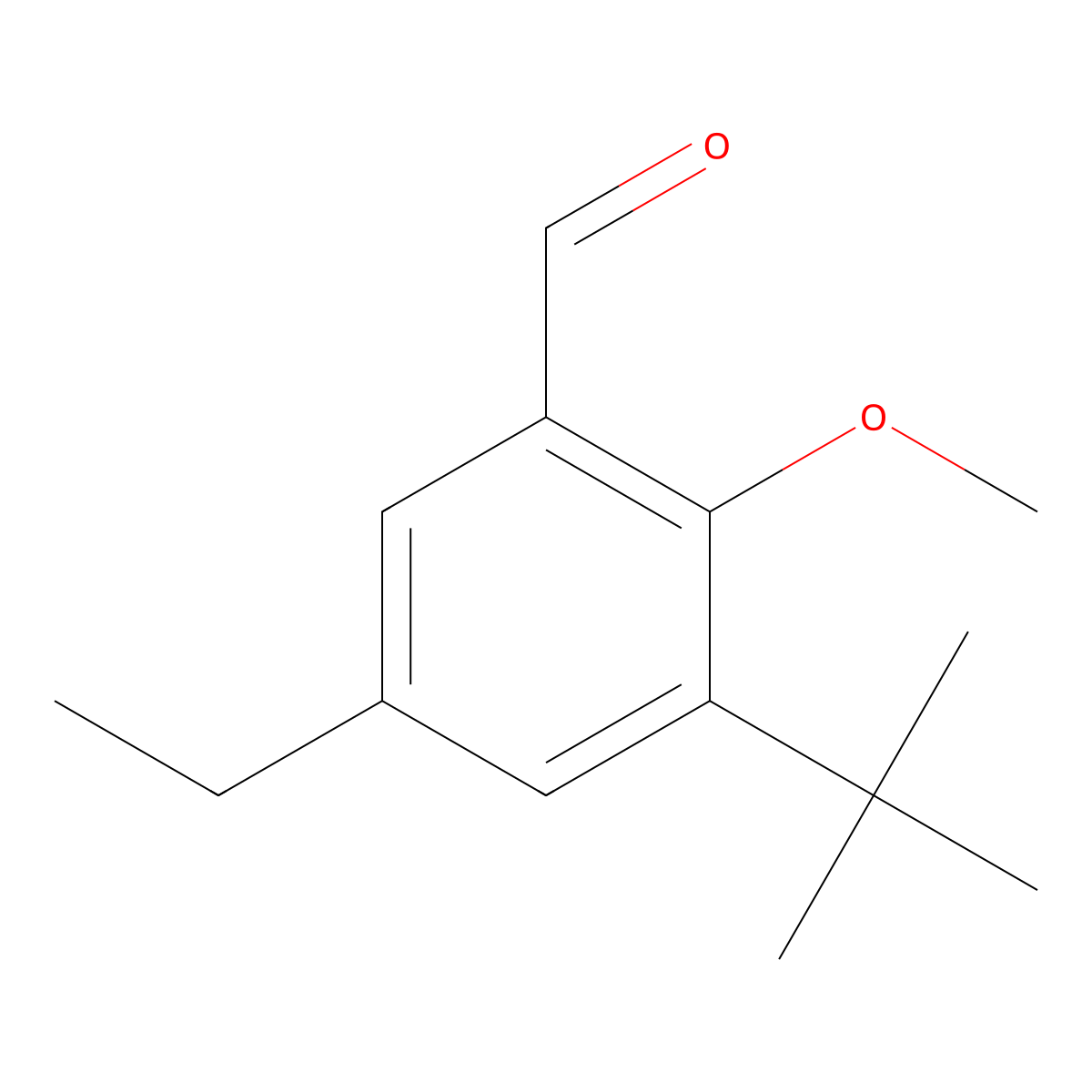 3-(1,1-Dimethylethyl)-5-ethyl-2-methoxybenzaldehyde molecular structure, CAS 1783730-33-5