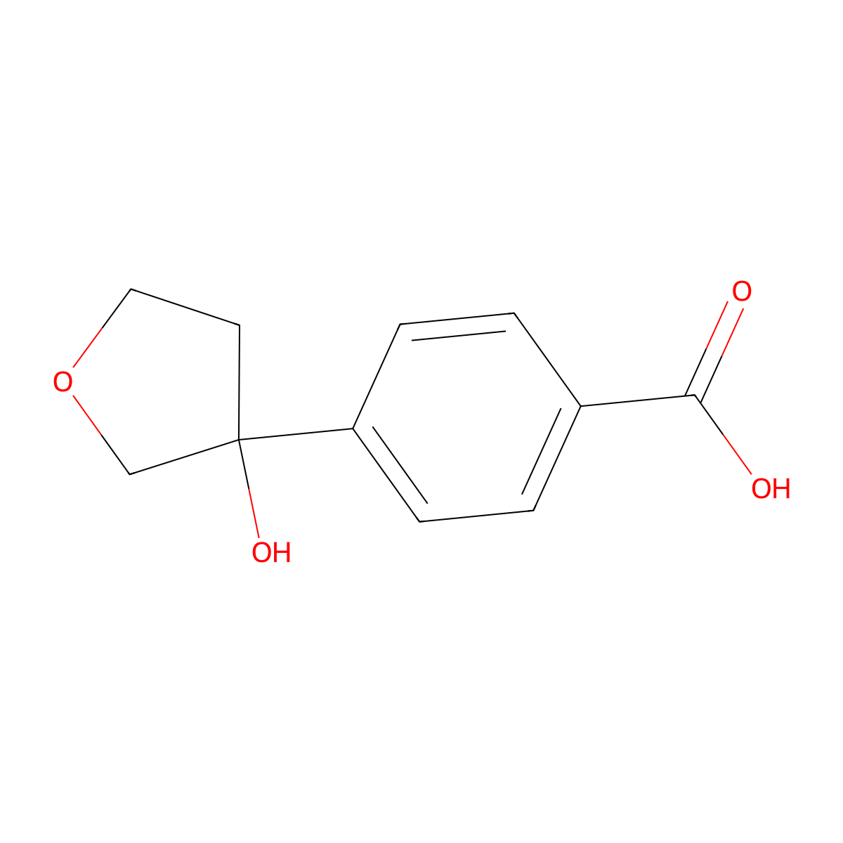 4-(3-Hydroxyoxolan-3-yl)benzoic acid molecular structure, CAS 1783731-80-5