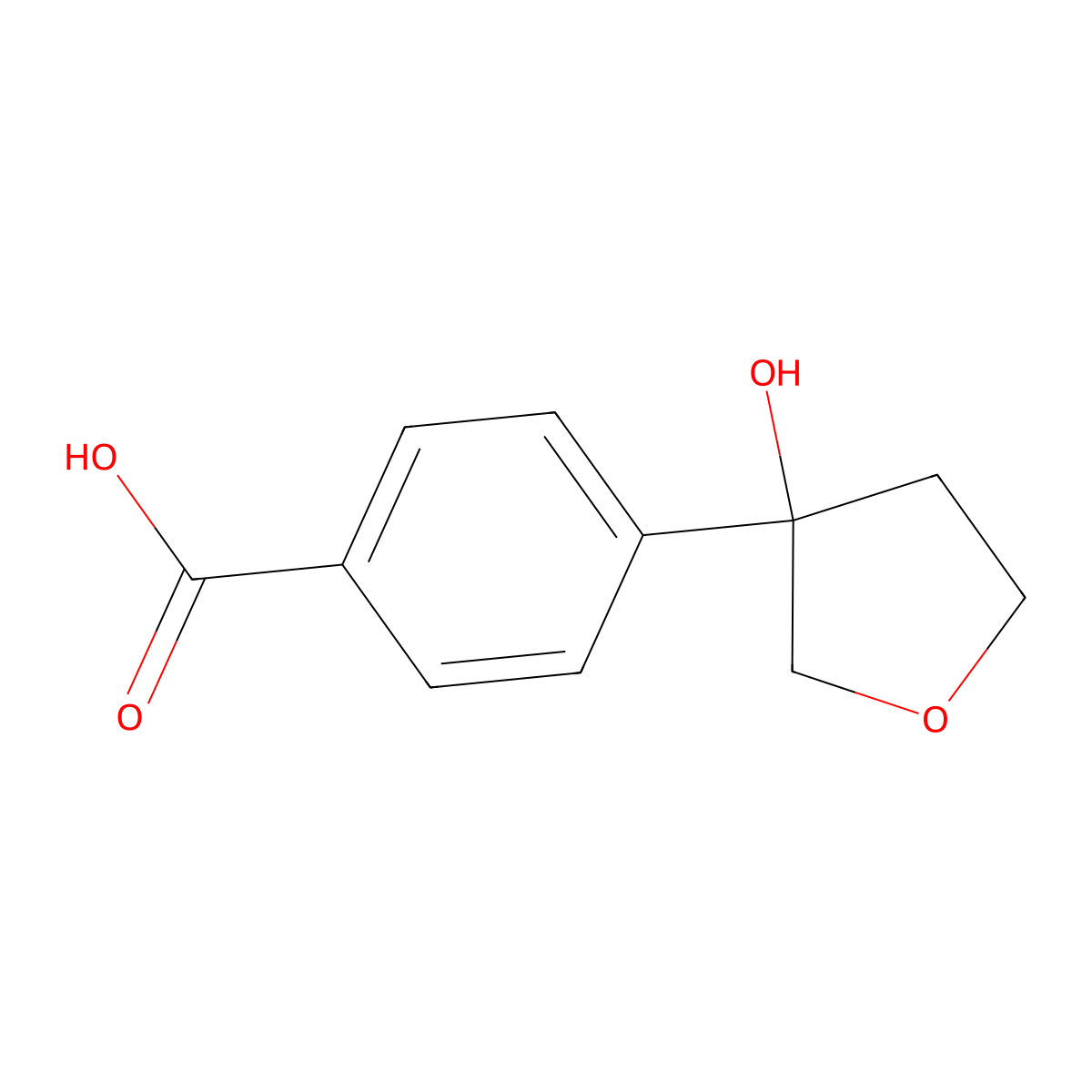 4-(3-Hydroxyoxolan-3-yl)benzoic acid molecular structure, CAS 1783731-80-5