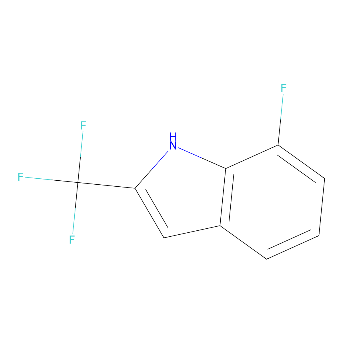 7-Fluoro-2-(trifluoromethyl)-1H-indole molecular structure, CAS 1783734-91-7