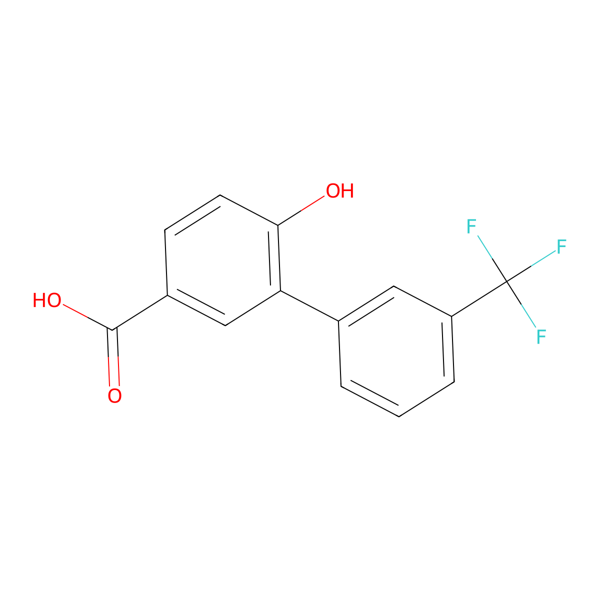 6-Hydroxy-3'-(trifluoromethyl)biphenyl-3-carboxylic acid molecular structure, CAS 178374-36-2