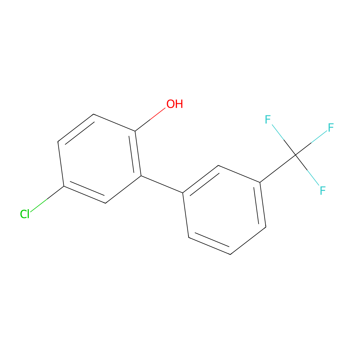 4-Chloro-2-[3-(trifluoromethyl)phenyl]phenol molecular structure, CAS 178374-37-3