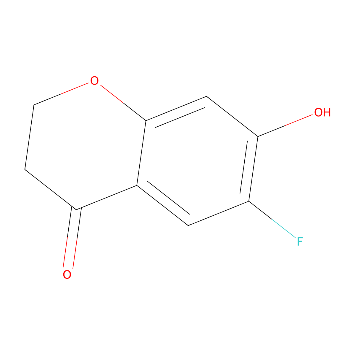 6-fluoro-7-hydroxy-3,4-dihydro-2H-1-benzopyran-4-one molecular structure, CAS 178374-98-6