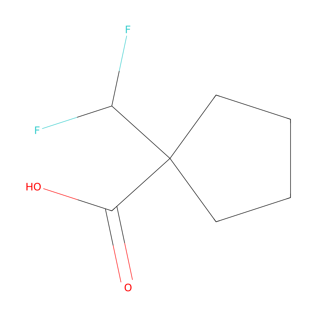 1-(Difluoromethyl)cyclopentane-1-carboxylic acid molecular structure, CAS 1783741-84-3