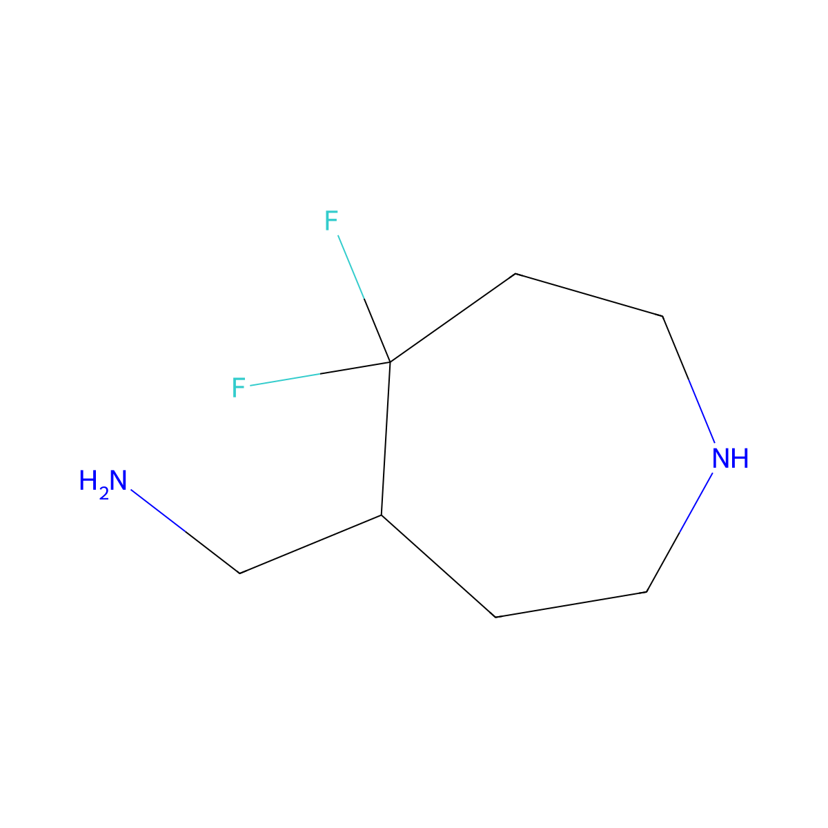 (5,5-Difluoroazepan-4-yl)methanamine molecular structure, CAS 1783742-12-0