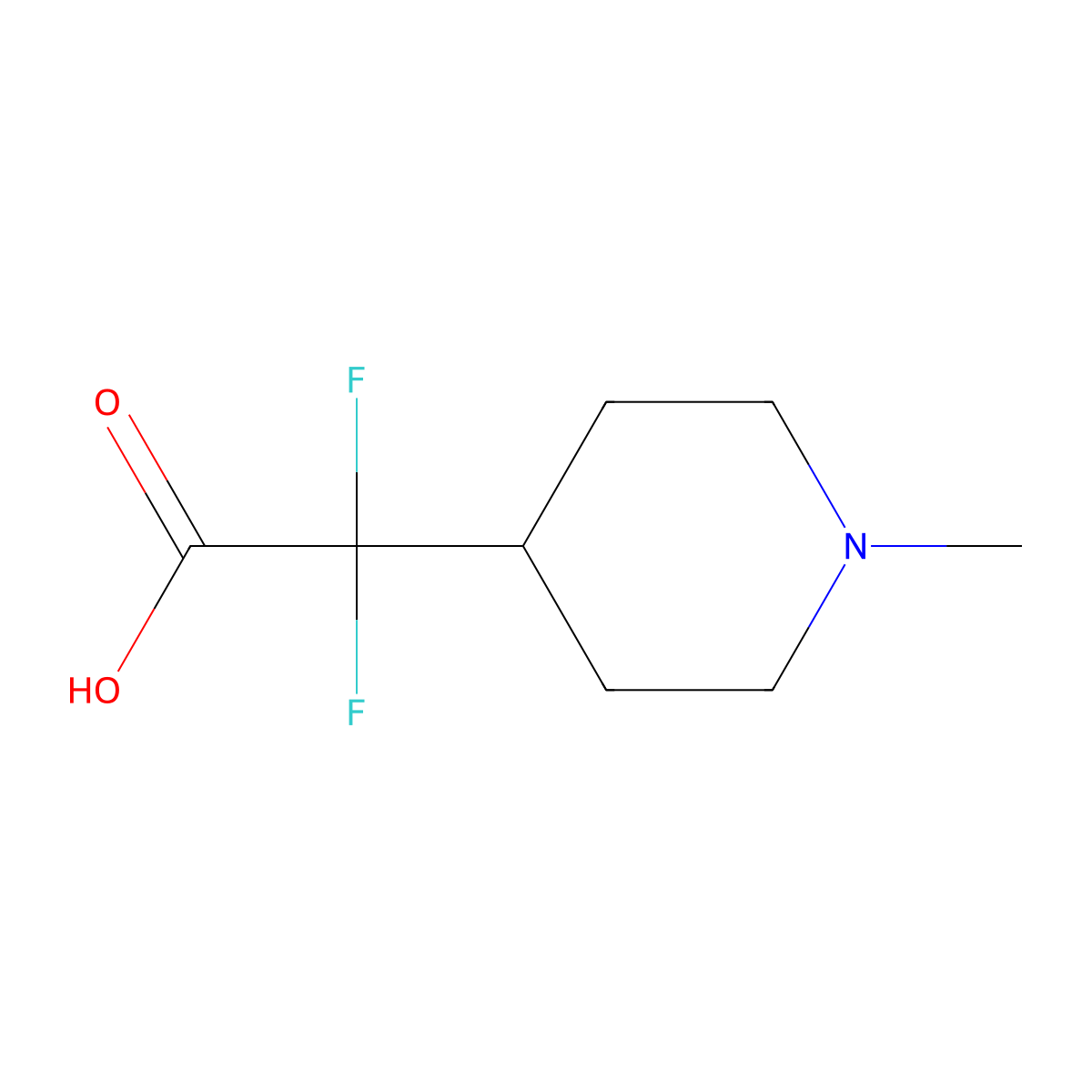 2,2-Difluoro-2-(1-methylpiperidin-4-yl)acetic acid molecular structure, CAS 1783742-93-7