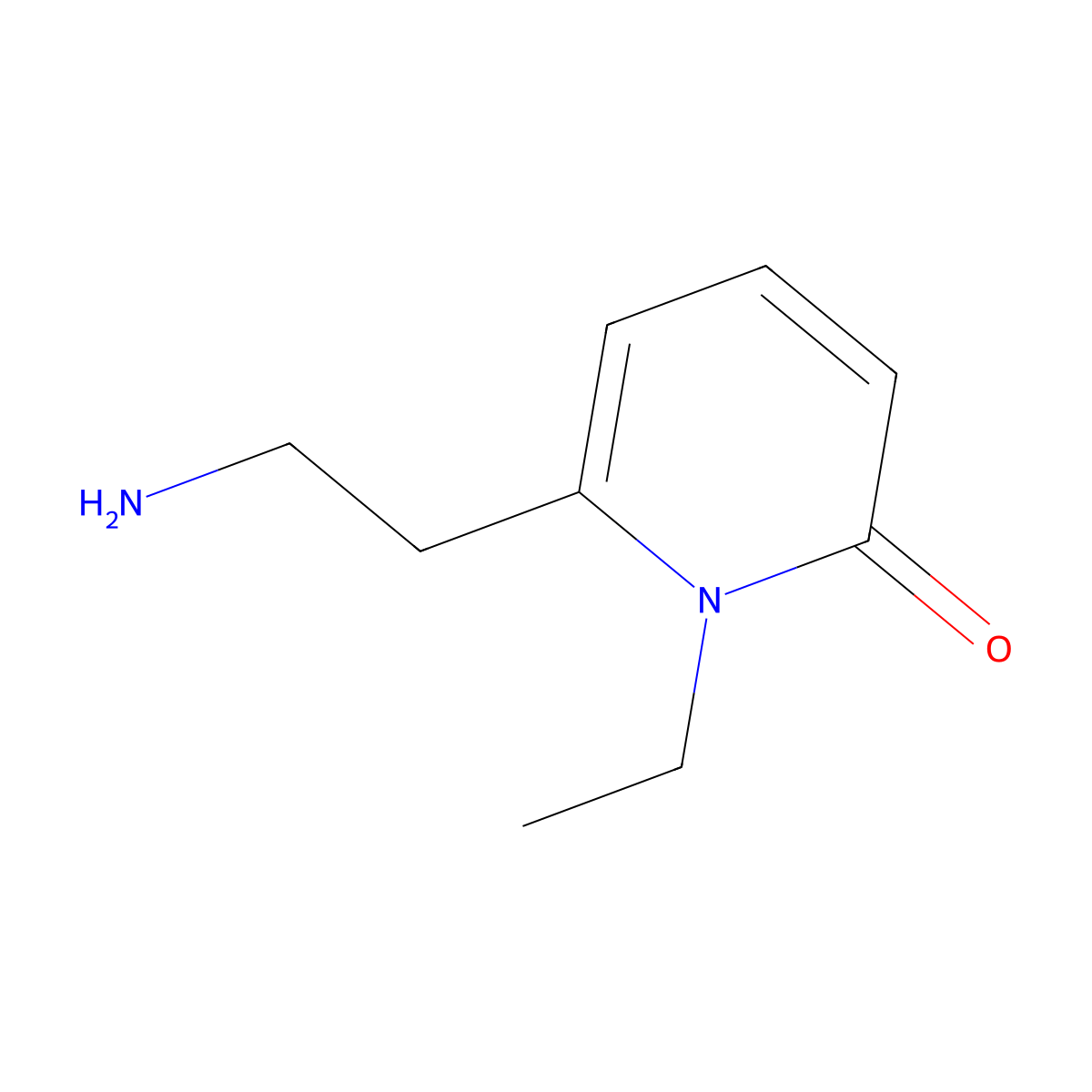 6-(2-Aminoethyl)-1-ethylpyridin-2(1H)-one molecular structure, CAS 1783743-34-9