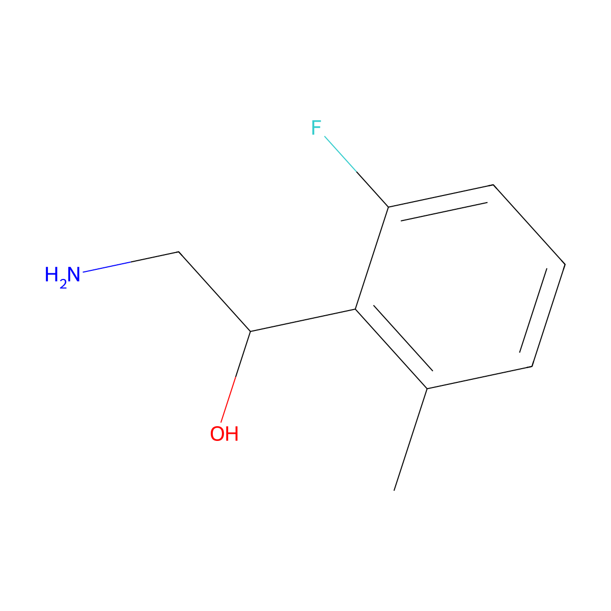 2-Amino-1-(2-fluoro-6-methylphenyl)ethan-1-ol molecular structure, CAS 1783743-95-2