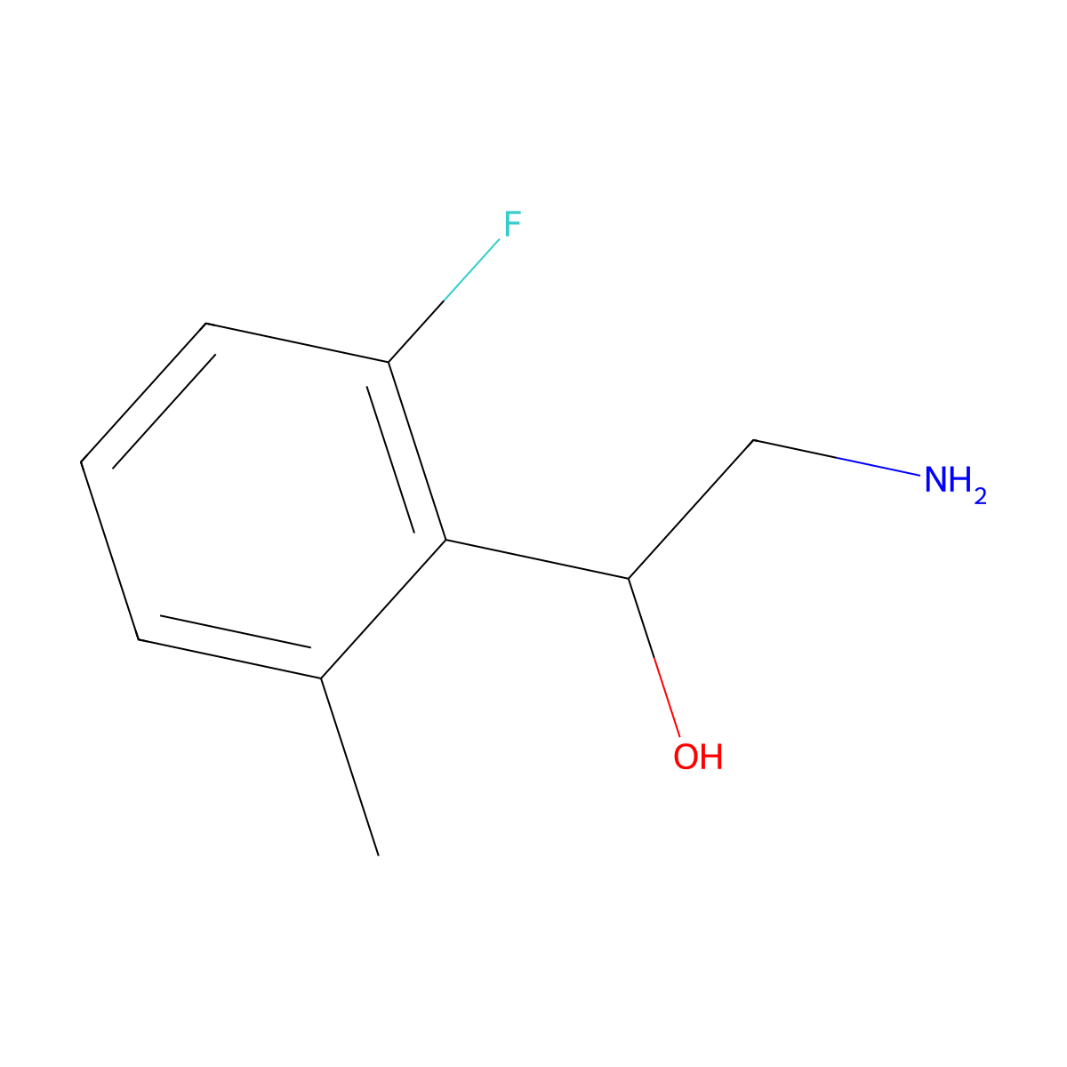 2-Amino-1-(2-fluoro-6-methylphenyl)ethan-1-ol molecular structure, CAS 1783743-95-2