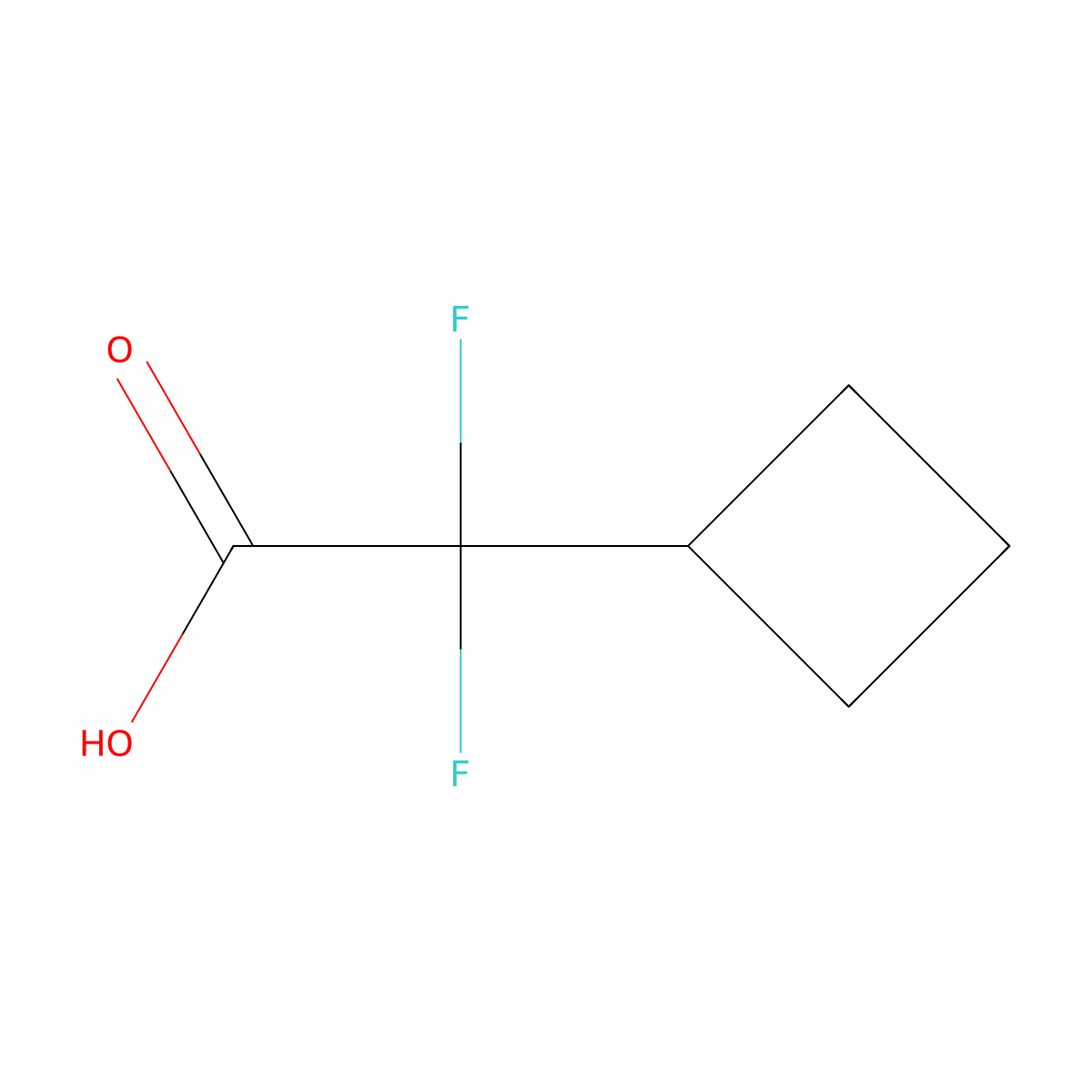 2-Cyclobutyl-2,2-difluoroacetic acid molecular structure, CAS 1783745-14-1