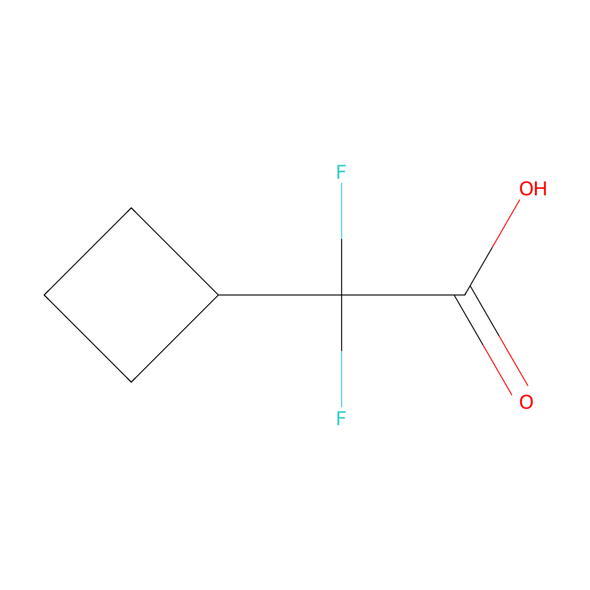 2-Cyclobutyl-2,2-difluoroacetic acid molecular structure, CAS 1783745-14-1