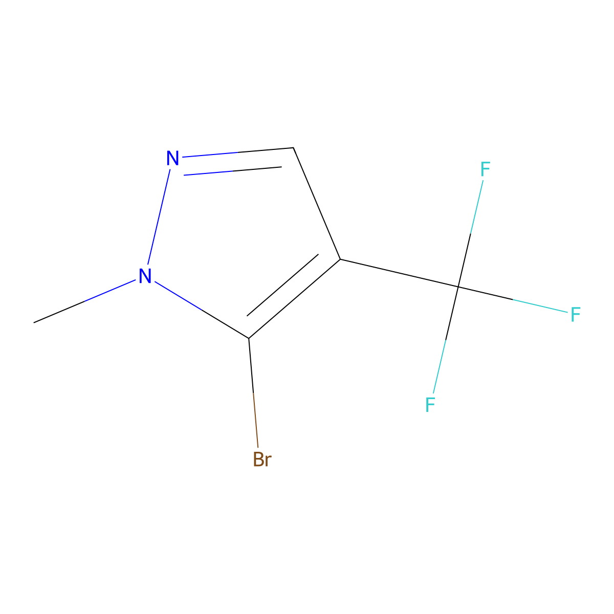 5-bromo-1-methyl-4-(trifluoromethyl)-1H-pyrazole molecular structure, CAS 1783749-68-7