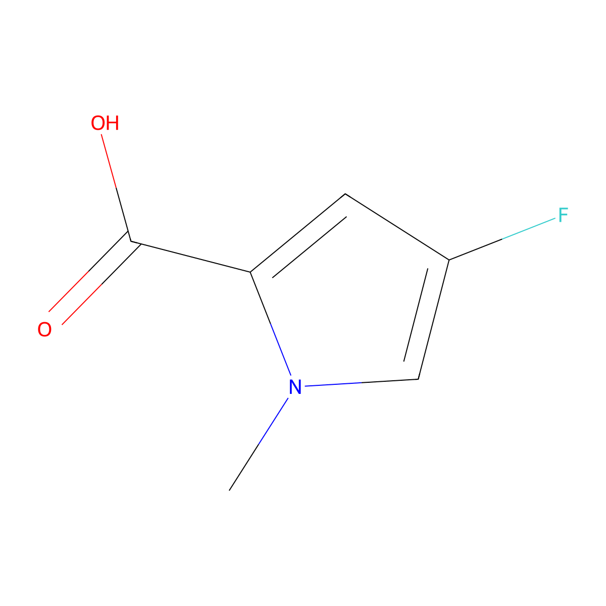 4-Fluoro-1-methyl-1H-pyrrole-2-carboxylic acid molecular structure, CAS 1783750-90-2