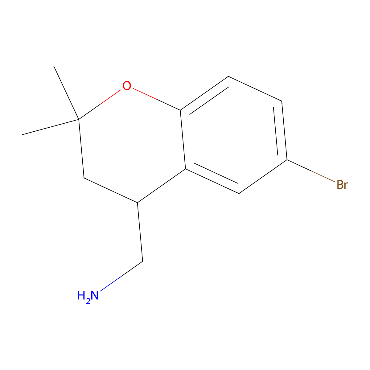 (6-Bromo-2,2-dimethylchroman-4-yl)methanamine molecular structure, CAS 1783751-41-6