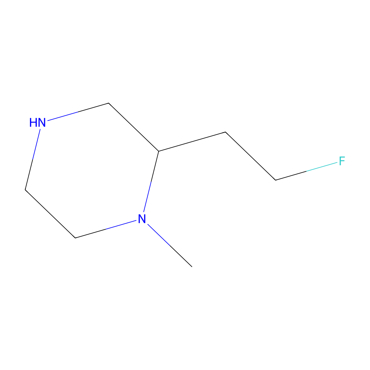 2-(2-Fluoroethyl)-1-methylpiperazine molecular structure, CAS 1783751-63-2
