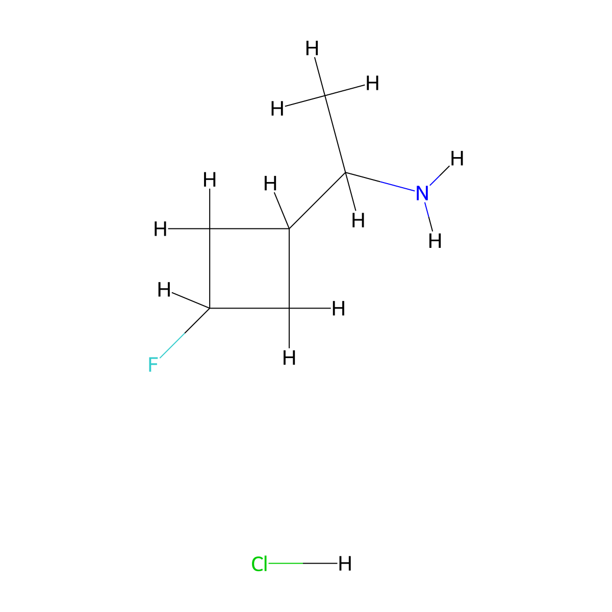 1-(3-Fluorocyclobutyl)ethanamine;hydrochloride molecular structure, CAS 1783758-02-0
