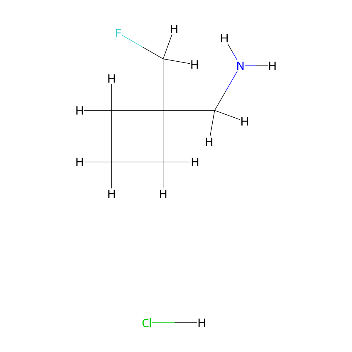 [1-(Fluoromethyl)cyclobutyl]methanaminehydrochloride molecular structure, CAS 1783758-05-3