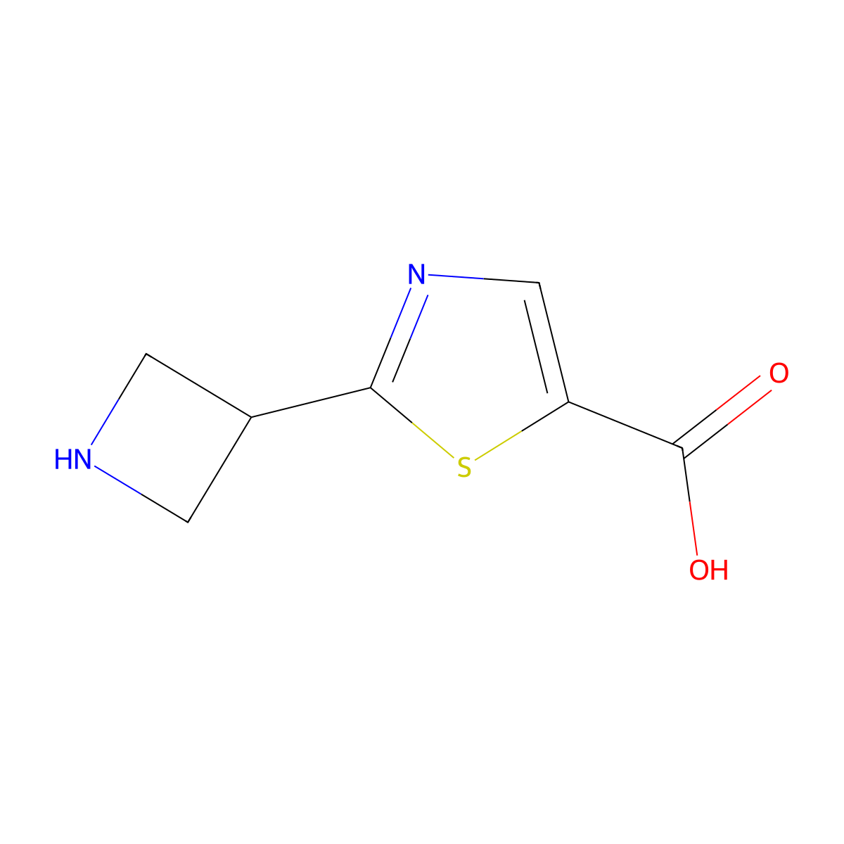 2-(Azetidin-3-yl)-1,3-thiazole-5-carboxylic acid molecular structure, CAS 1783760-08-6