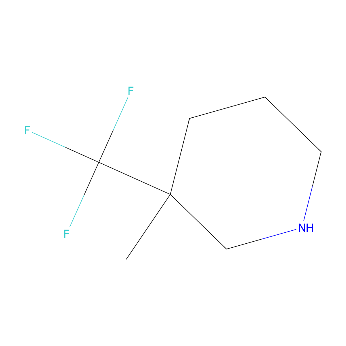 3-Methyl-3-(trifluoromethyl)piperidine molecular structure, CAS 1783761-12-5