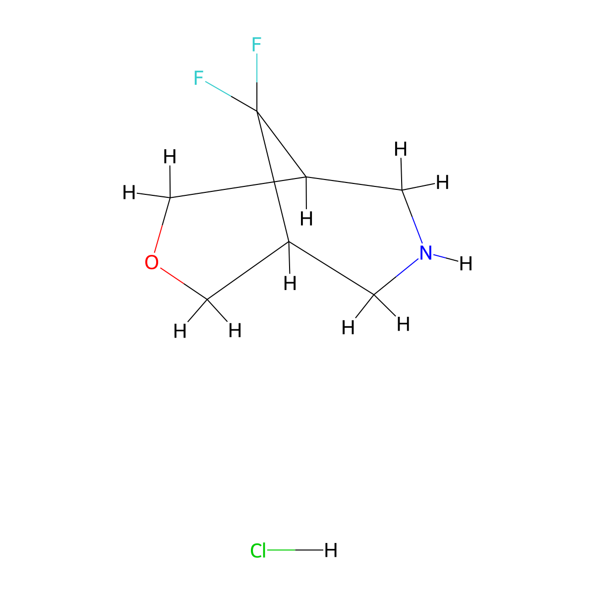 9,9-Difluoro-3-oxa-7-azabicyclo[3.3.1]nonane hydrochloride molecular structure, CAS 1783765-41-2
