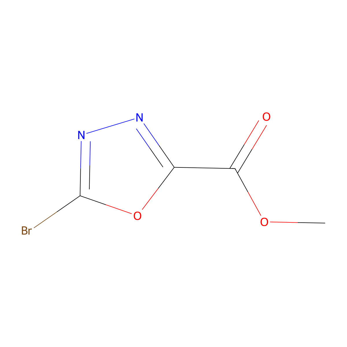 Methyl 5-bromo-1,3,4-oxadiazole-2-carboxylate molecular structure, CAS 1783767-61-2