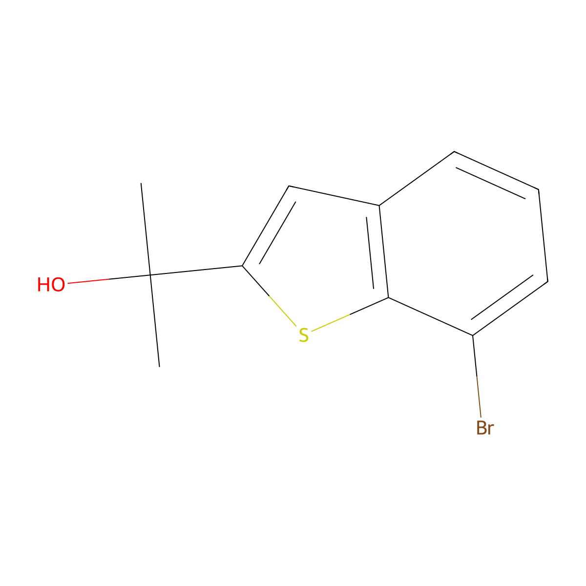 7-Bromo-alpha,alpha-dimethylbenzo[b]thiophene-2-methanol molecular structure, CAS 1783768-32-0