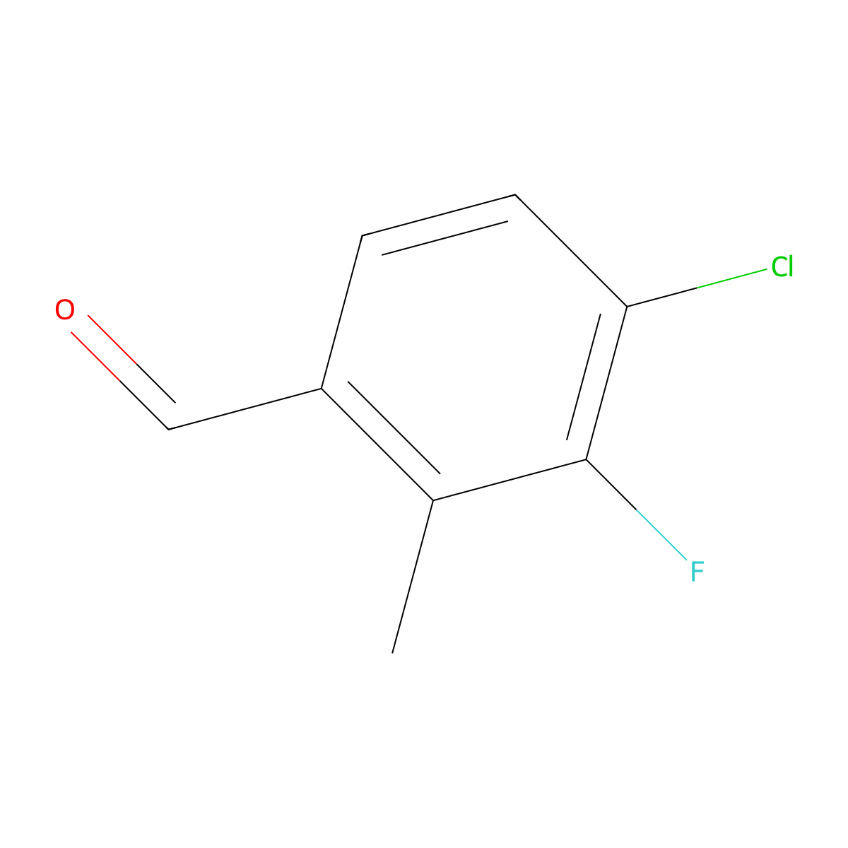 4-Chloro-3-fluoro-2-methylbenzaldehyde molecular structure, CAS 1783769-70-9