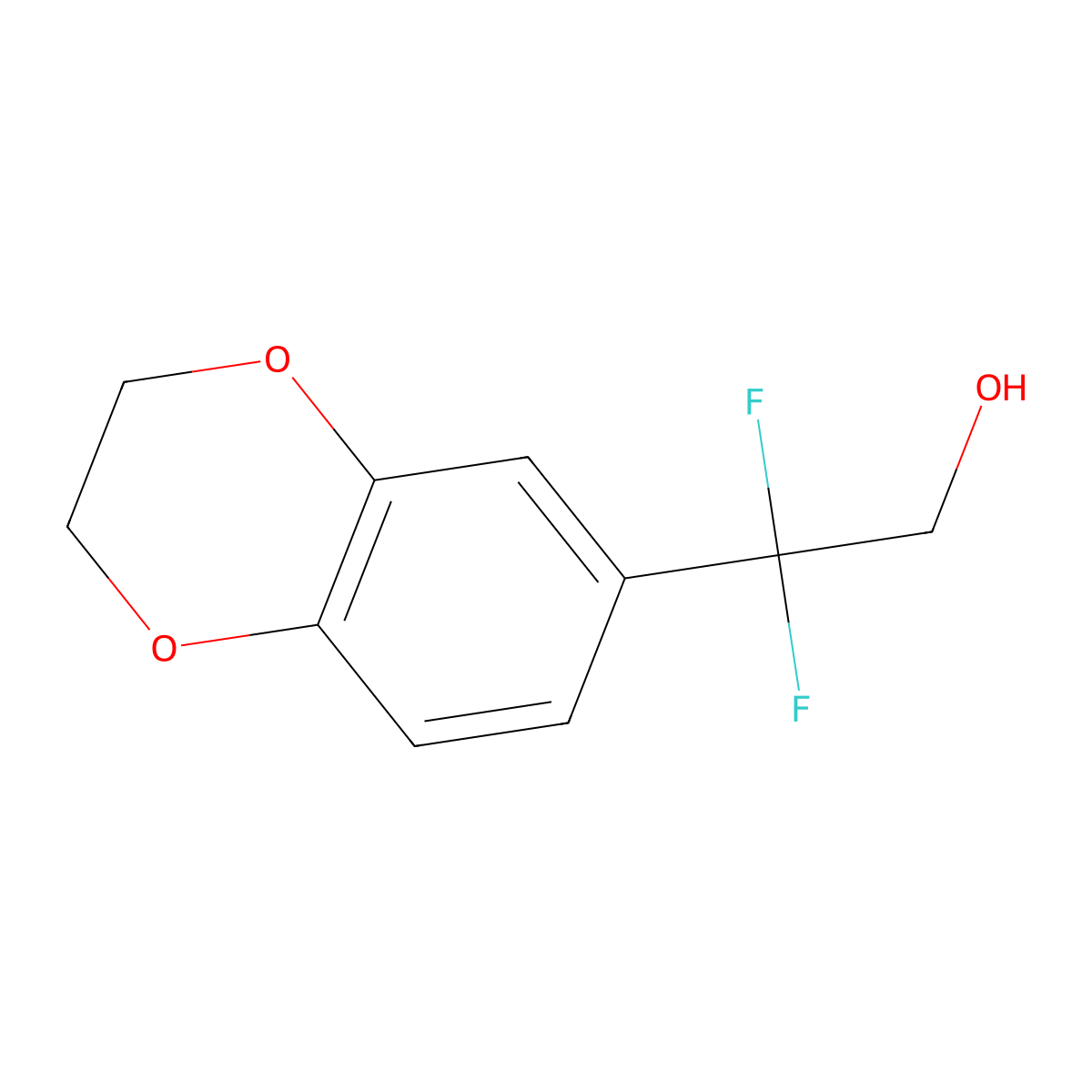 2-(2,3-Dihydro-1,4-benzodioxin-6-yl)-2,2-difluoroethan-1-ol molecular structure, CAS 1783774-84-4