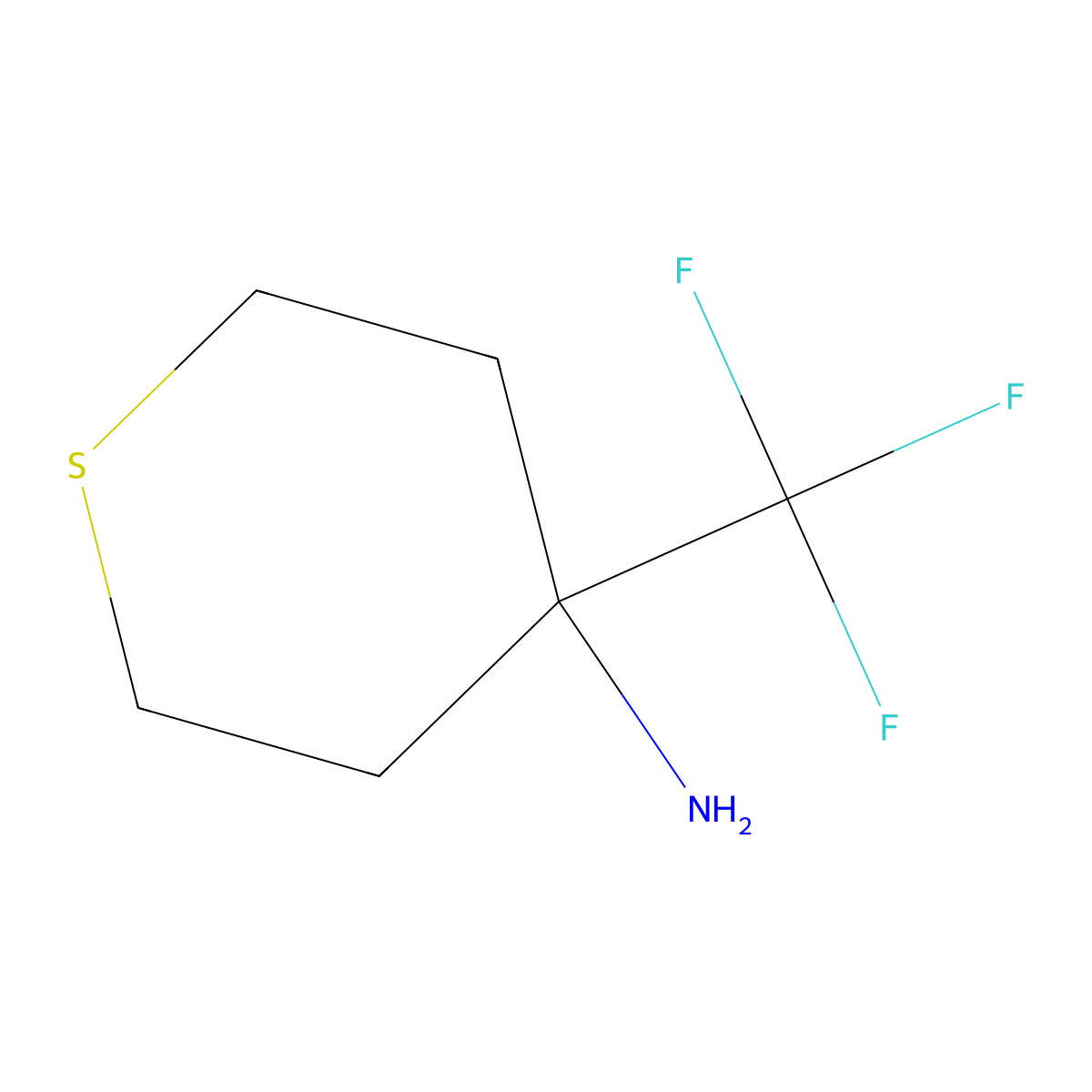 4-(Trifluoromethyl)thian-4-amine molecular structure, CAS 1783776-23-7