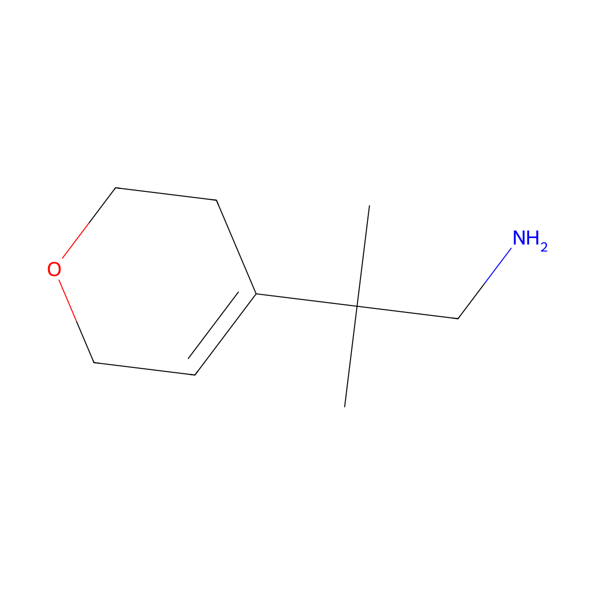 2-(3,6-dihydro-2H-pyran-4-yl)-2-methylpropan-1-amine molecular structure, CAS 1783776-74-8
