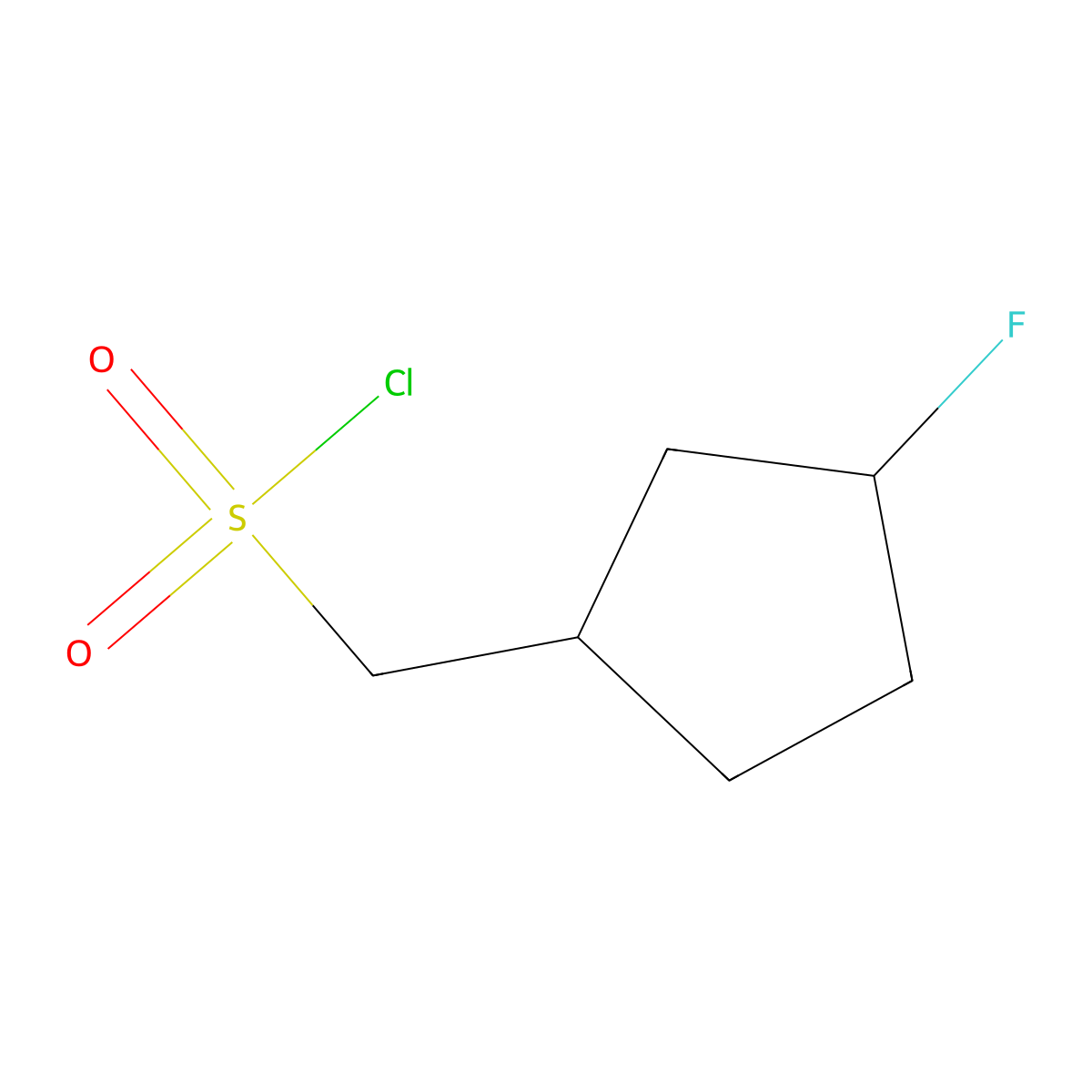 (3-Fluorocyclopentyl)methanesulfonyl chloride molecular structure, CAS 1783777-07-0