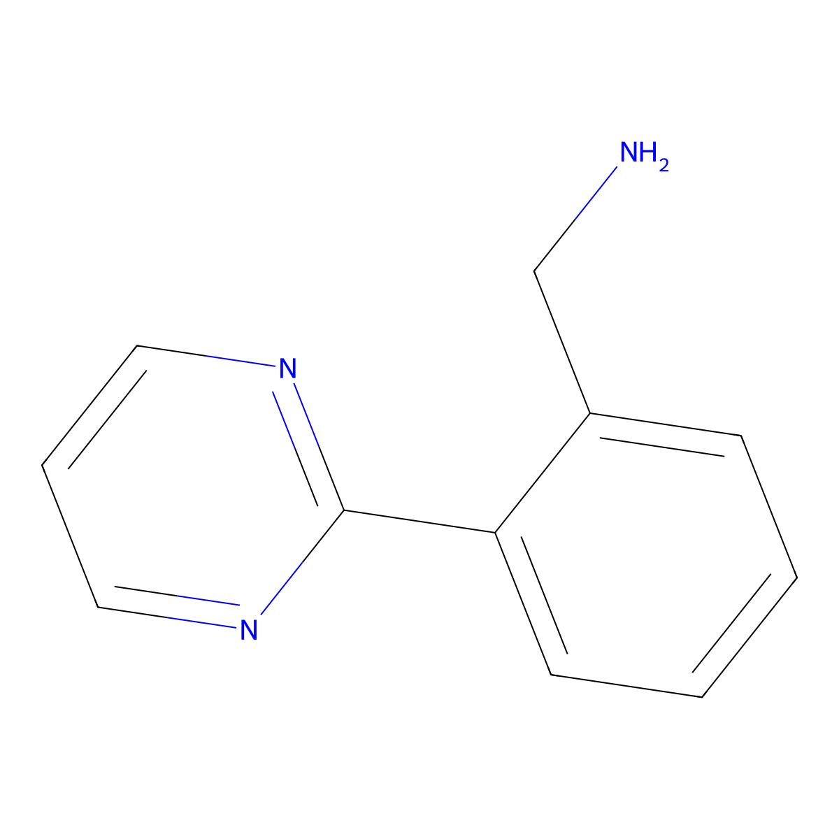 2-(2-Pyrimidinyl)benzenemethanamine molecular structure, CAS 1783777-16-1