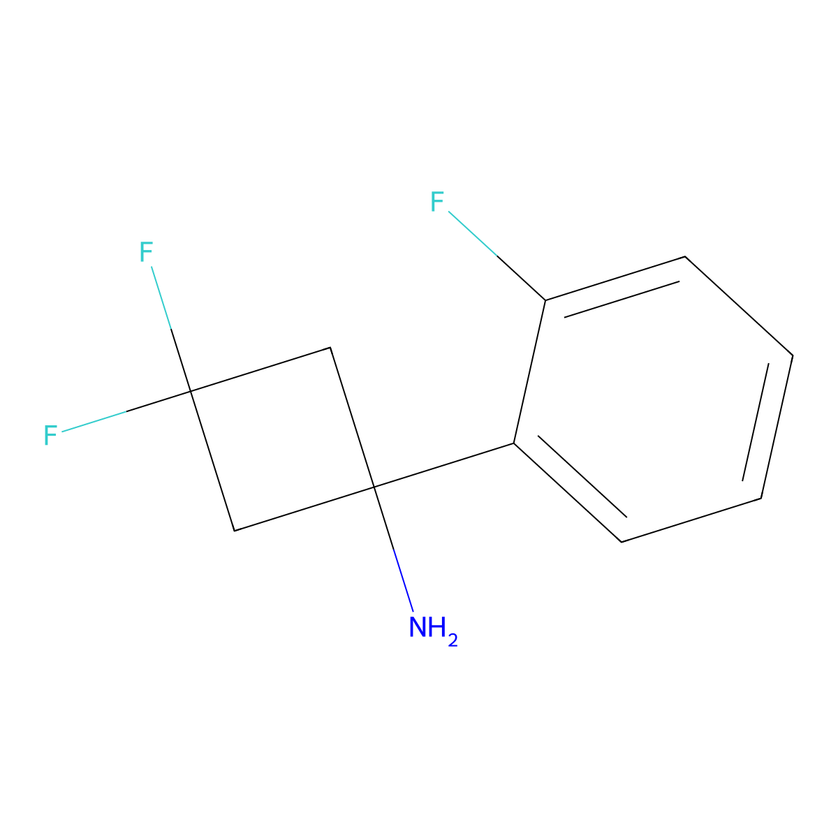 3,3-Difluoro-1-(2-fluorophenyl)cyclobutan-1-amine molecular structure, CAS 1783778-15-3