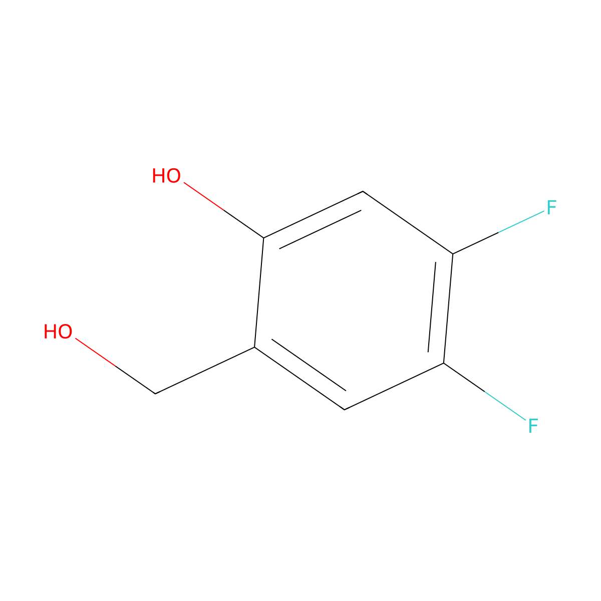 4,5-Difluoro-2-(hydroxymethyl)phenol molecular structure, CAS 1783782-39-7