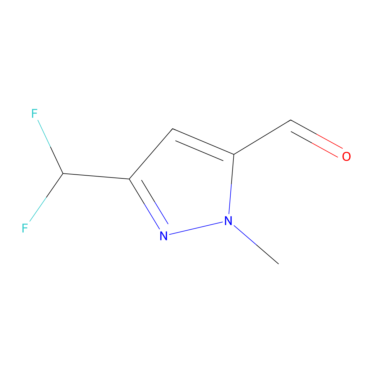 3-(Difluoromethyl)-1-methylpyrazole-5-carbaldehyde molecular structure, CAS 1783782-57-9