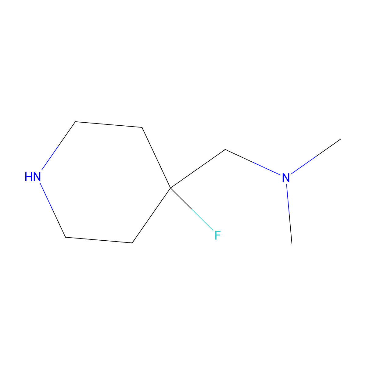 [(4-Fluoropiperidin-4-yl)methyl]dimethylamine molecular structure, CAS 1783783-43-6