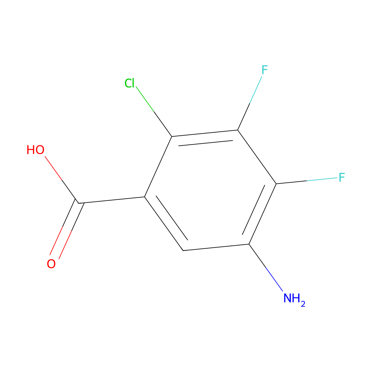 5-Amino-2-chloro-3,4-difluorobenzoic acid molecular structure, CAS 1783784-10-0