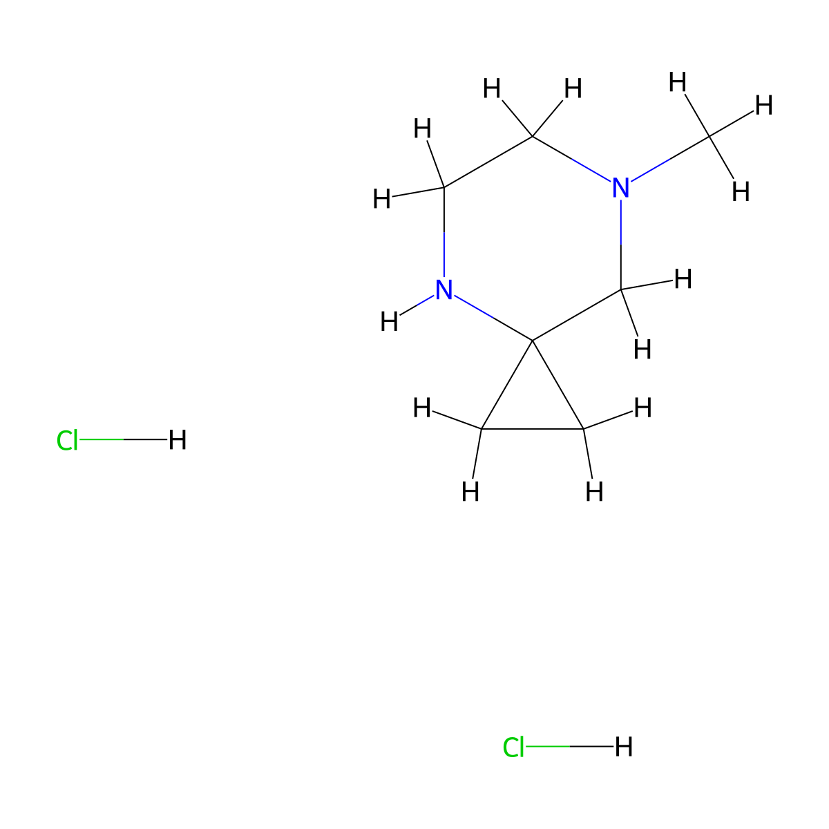 7-Methyl-4,7-diazaspiro(2.5)octane dihydrochloride molecular structure, CAS 1783786-17-3