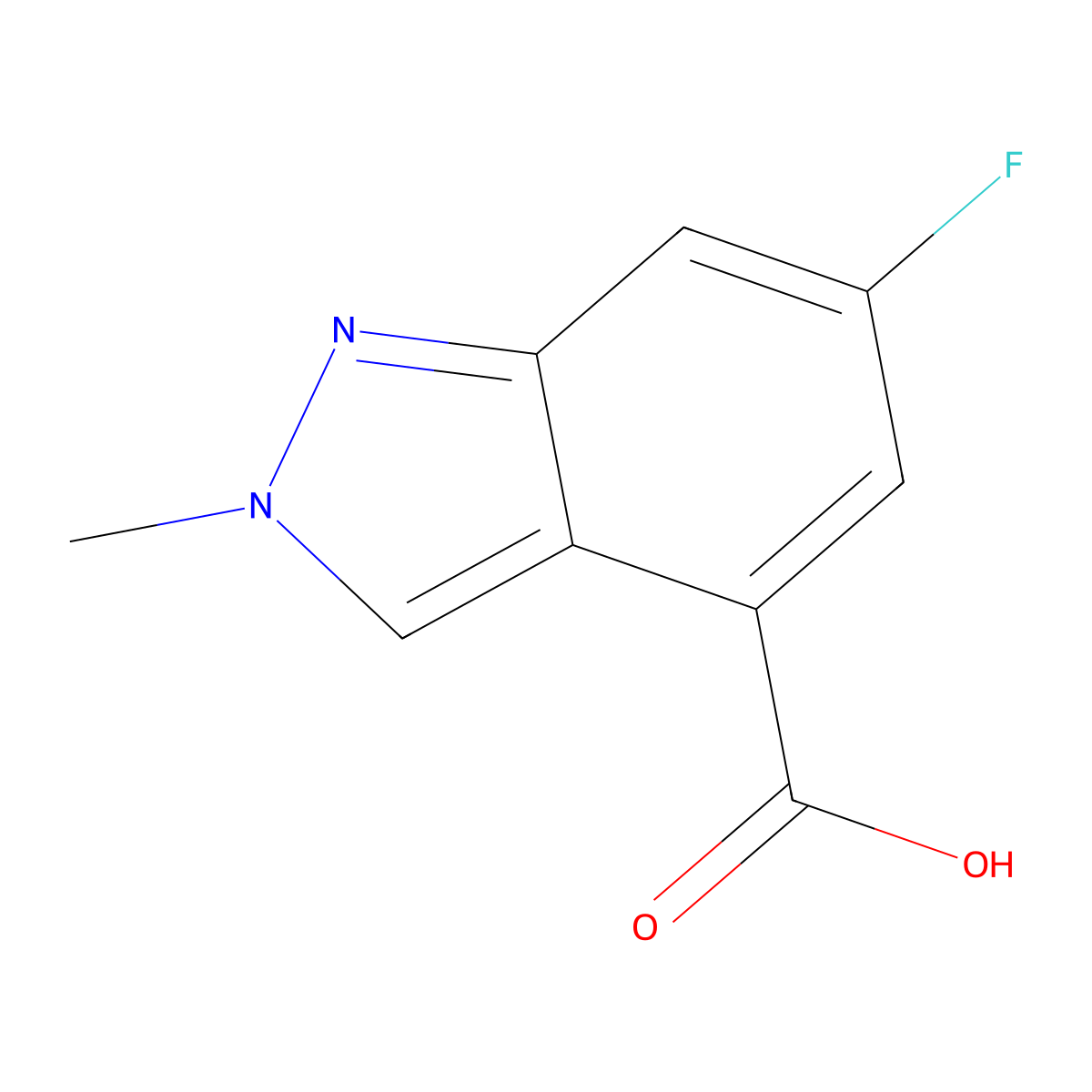 6-fluoro-2-methyl-2H-indazole-4-carboxylic acid molecular structure, CAS 1783788-67-9