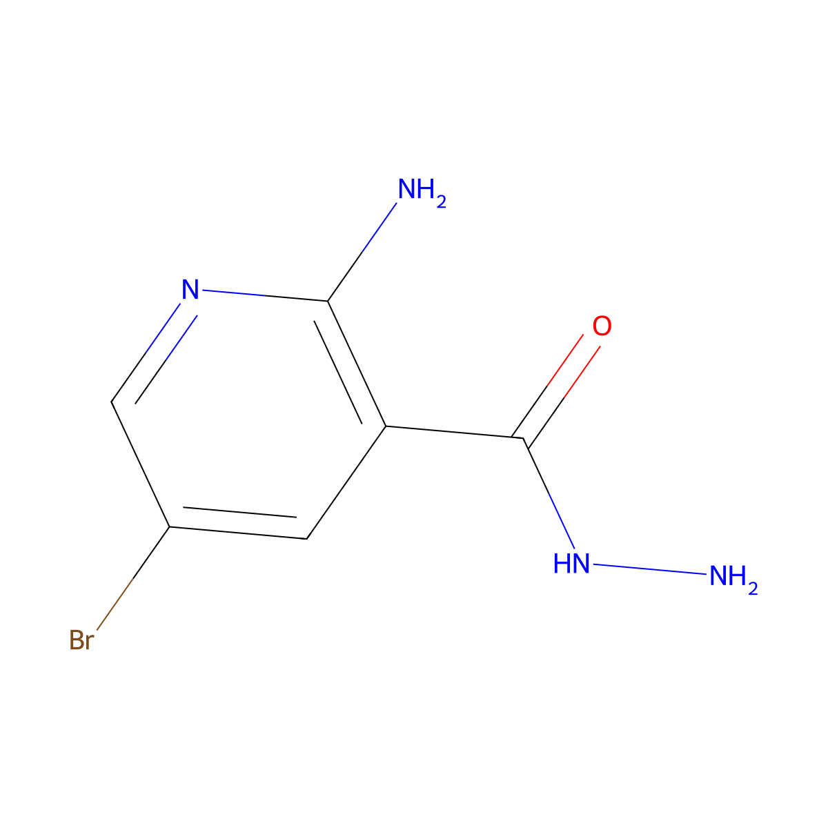 2-Amino-5-bromonicotinohydrazide molecular structure, CAS 1783824-48-5