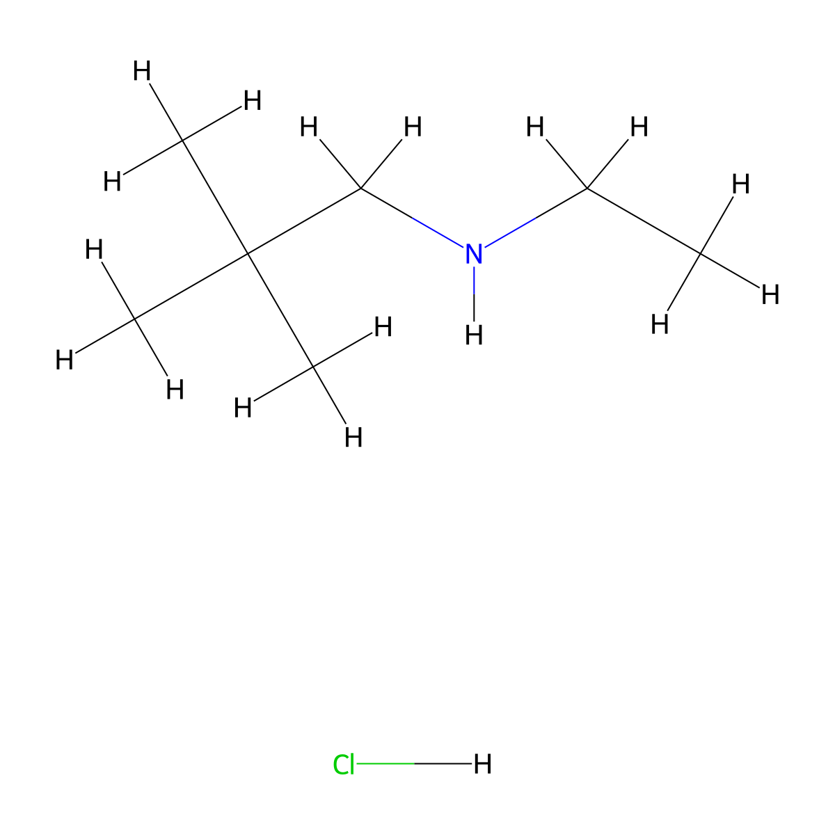 N-Ethyl-2,2-dimethylpropan-1-amine--hydrogen chloride (1/1) molecular structure, CAS 17839-28-0