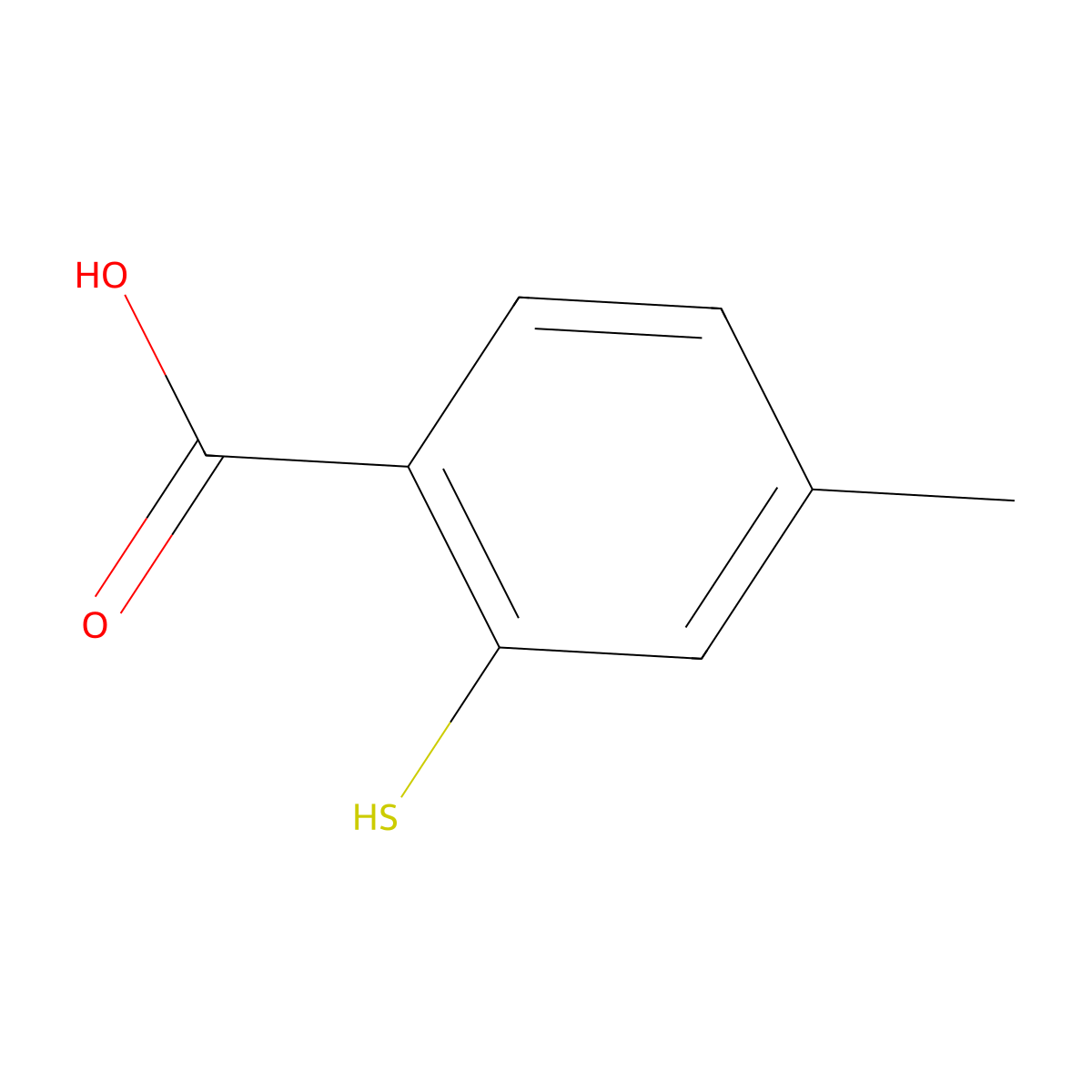 4-Methyl-2-sulfanylbenzoic acid molecular structure, CAS 17839-52-0