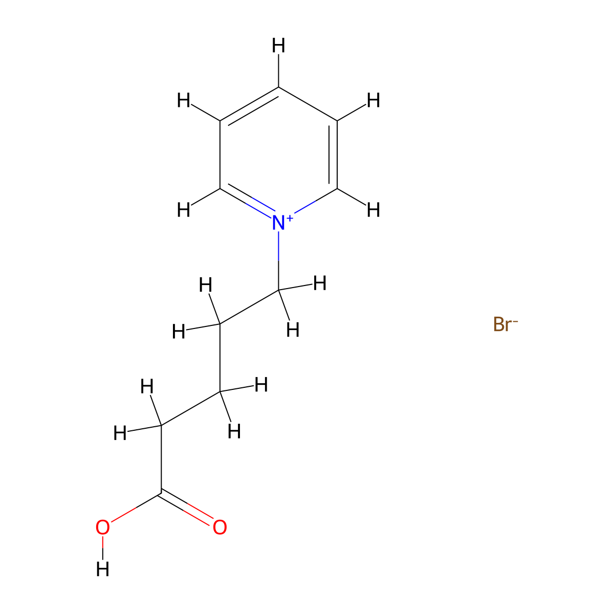5-Pyridylpentanoic acid, bromide molecular structure, CAS 178390-14-2