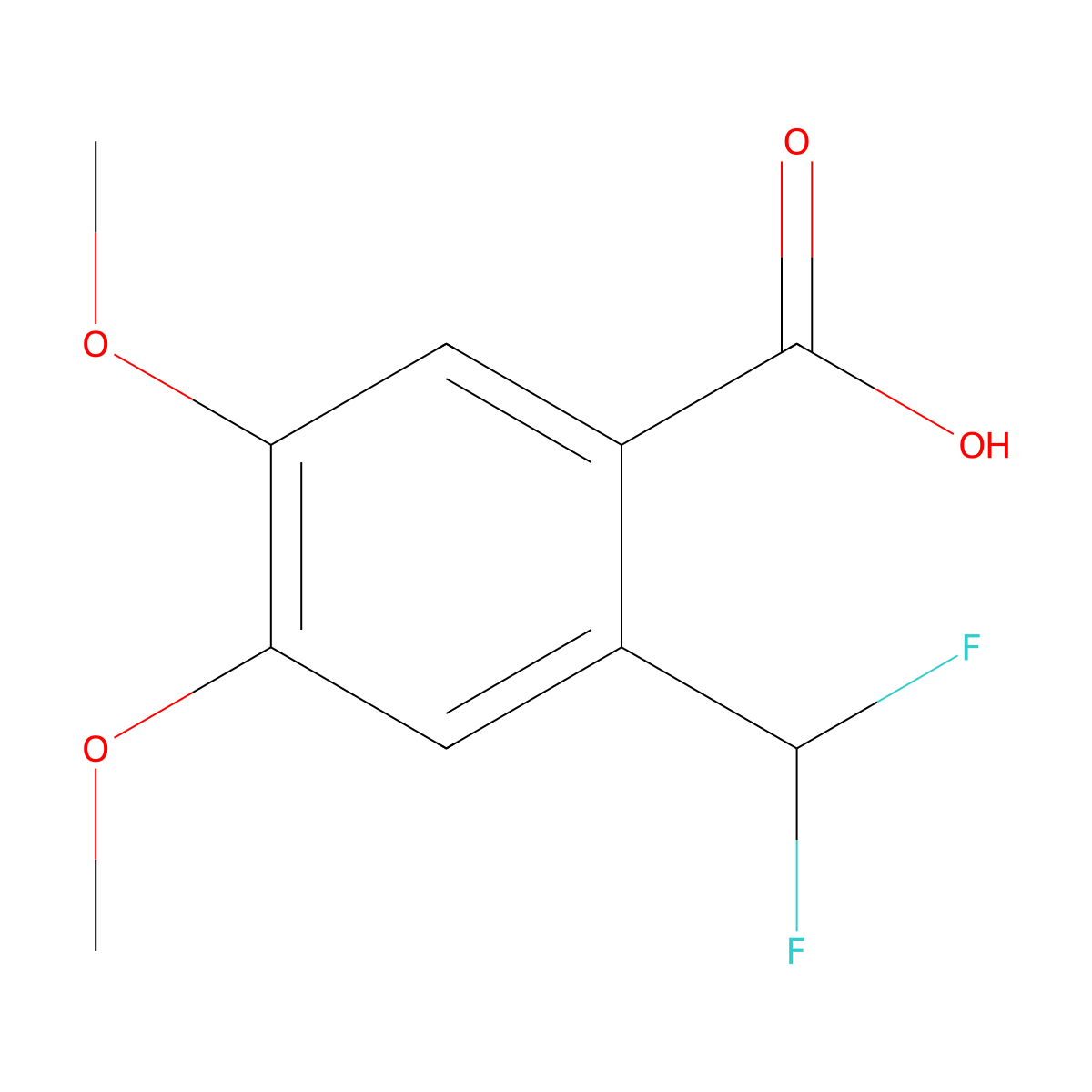 2-(Difluoromethyl)-4,5-dimethoxybenzoic acid molecular structure, CAS 1783921-90-3