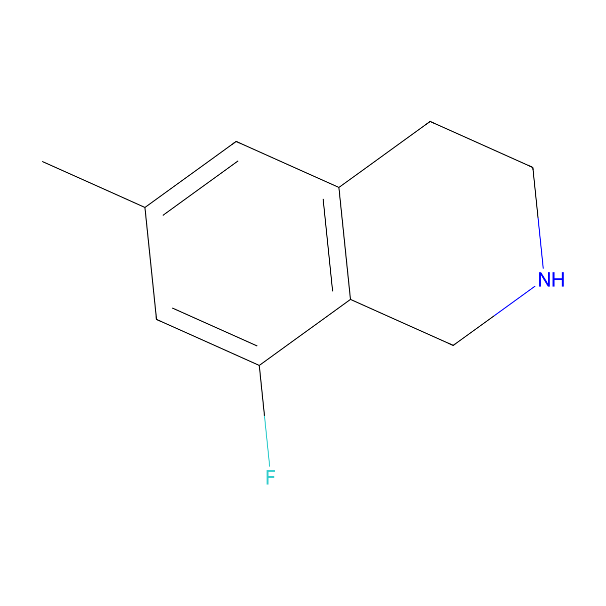 8-Fluoro-6-methyl-1,2,3,4-tetrahydroisoquinoline molecular structure, CAS 1783924-89-9