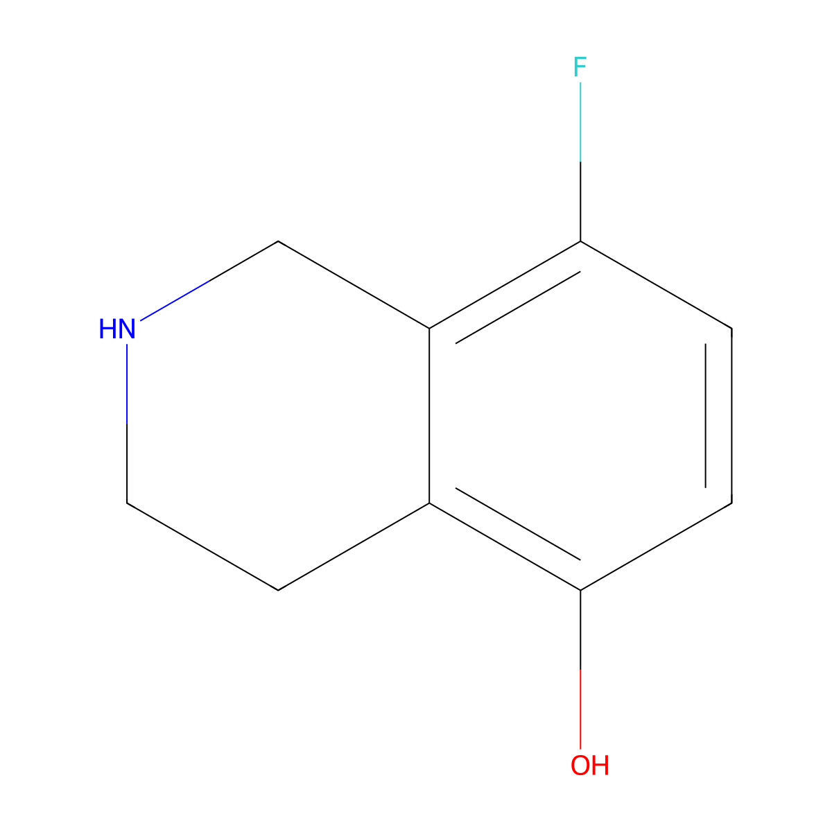 8-Fluoro-1,2,3,4-tetrahydroisoquinolin-5-ol molecular structure, CAS 1783926-18-0