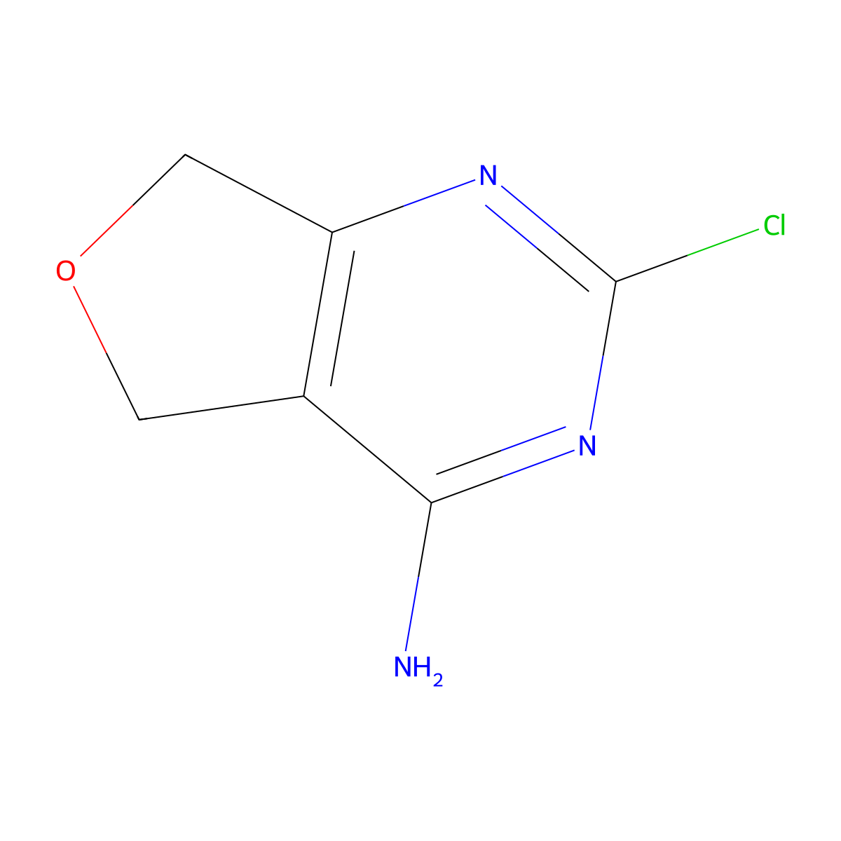 2-chloro-5H,7H-furo[3,4-d]pyrimidin-4-amine molecular structure, CAS 1783929-18-9