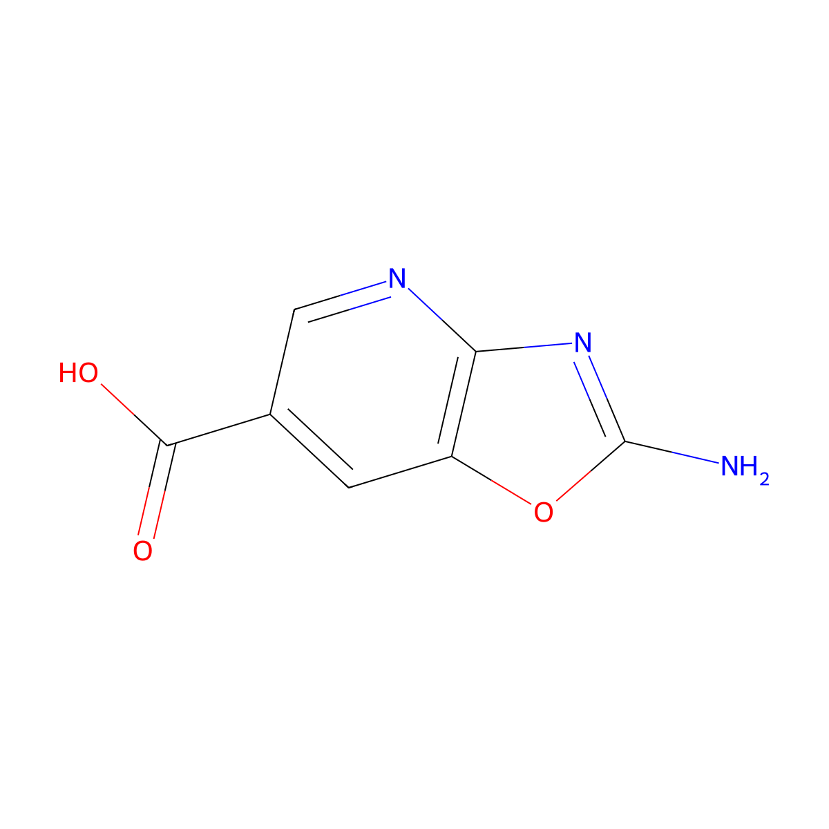 2-Amino-[1,3]oxazolo[4,5-b]pyridine-6-carboxylic acid molecular structure, CAS 1783930-32-4